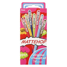 画像をギャラリービューアに読み込む, ぺんてる カラーボールペン MATTEHOP マットホップ オリジナル+スイート14色セット K110-V14ST