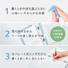 画像をギャラリービューアに読み込む, キングジム やわらか らせんリングノート LASENO ラセーノ B5サイズ 9065