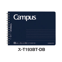画像をギャラリービューアに読み込む, コクヨ キャンパスツインリングノート ハーフサイズ B罫ドット入り 50枚 ネイビー ス-T193BT-DB