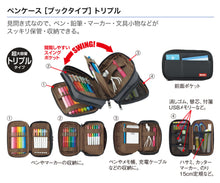 画像をギャラリービューアに読み込む, リヒトラブ ペンケース ブックタイプ トリプル A-7556