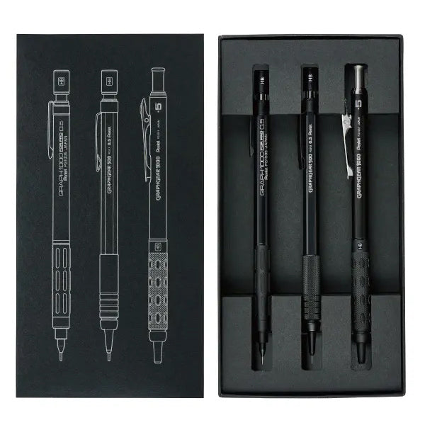 ぺんてる 製図用シャープペンシル 60周年限定 グラフ1000〈フォープロ〉/グラフギア500/グラフギア1000 3本セット PGANAST