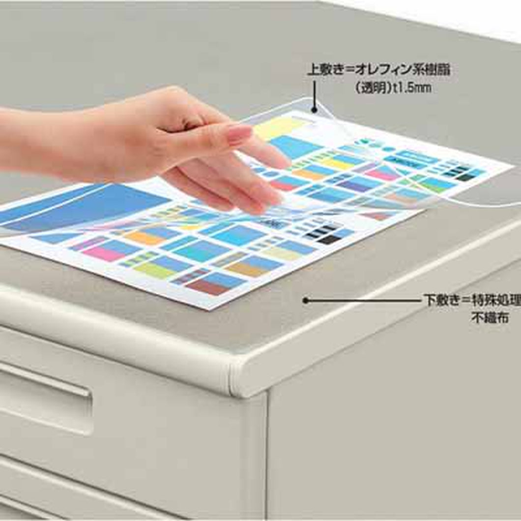 コクヨ デスクマット軟質（オレフィン系樹脂）　透明　下敷き付き　１２７デスク用 ﾏ-1827M