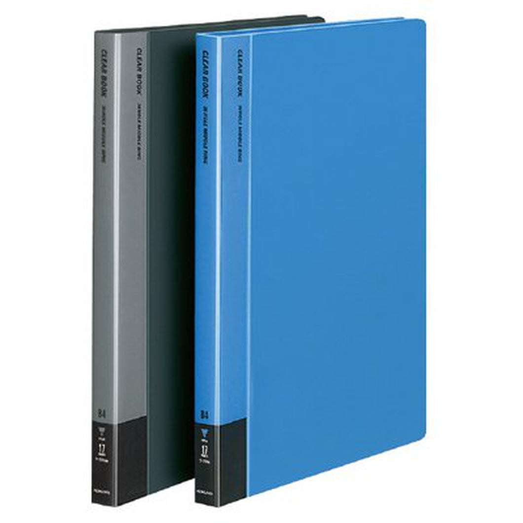 コクヨ クリヤーブック B4縦 替紙式12枚ポケット36穴 濃灰 ﾗ-724DM