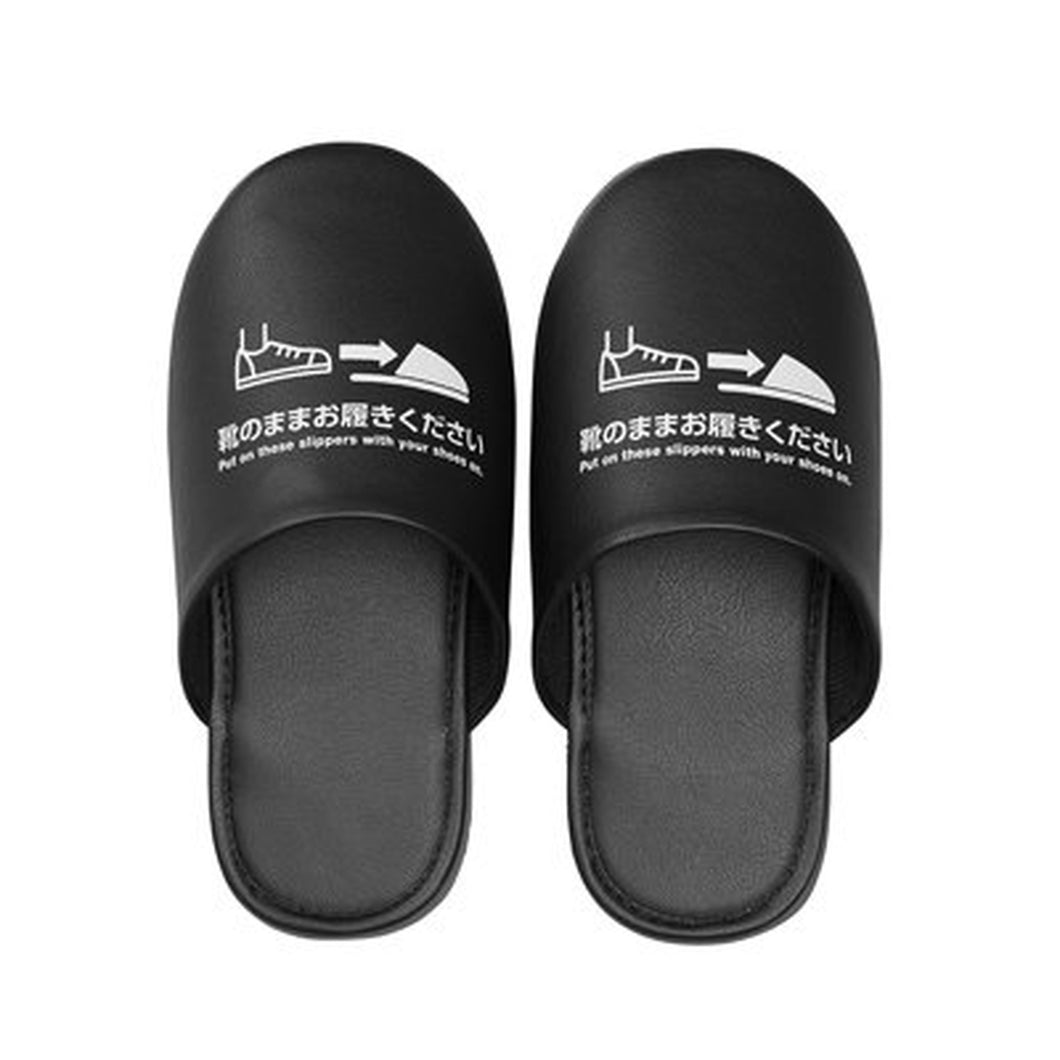 キングジム 靴のまま履ける抗菌スリッパ Lサイズ(～29cmの靴を履いた方) SLP10-L 黒